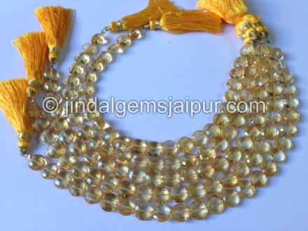 Citrine Faceted Coin Beads